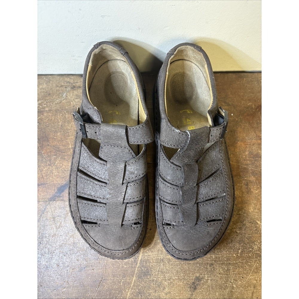 Birkenstock Madeira EU 41Closed Toe Fisherman Sandals Nubuck Leather Brown - Picture 2 of 7